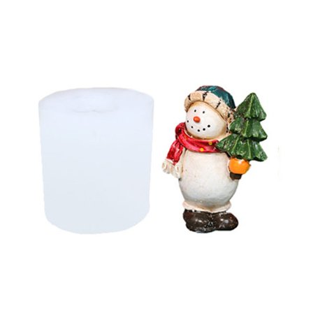 Creative Form Mould för gips och ljus 3D Snowman Juldekorationer Form Form