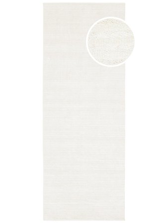 Uni Fine Stripe Blanc Tapis Corridor Petit Oeko-Tex