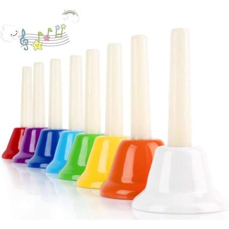 Handklockor, handklockor Musikklockor för småbarn Barn Barn Vuxna Skola Kyrka Klassrum Bröllop, 8-pack