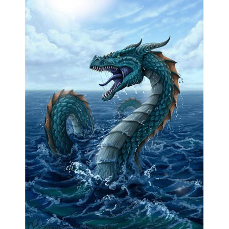 30x40cm, drage i vand 5d diamantmalet rhinstenbroderi