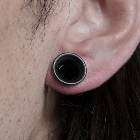 Μαύρο Σκουλαρίκι Σιλικόνης Ear Skin Tunnel για άνδρες - Σκουλαρίκια Tunnel
