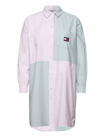 Tjw Cblk Stripe Shirt Dress Kort Klänning Multi/mönstrad Tommy Jeans