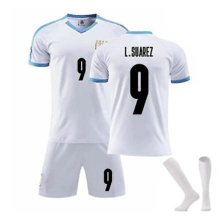 2022 New Kids Fotballdrakt 9# L.suarez 21# E.cavani Fashion Shorts Fotballdrakter Dress Beskyttelsessokker/sett 9 White 20