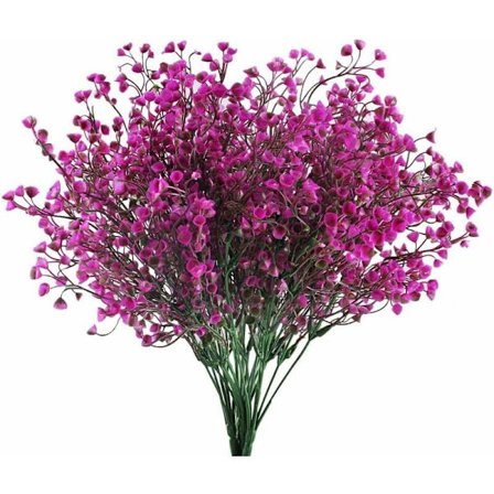 4 stk. Kunstig Gypsophila 7 Grene Kunstige Blomster Deko Kunstig Busk Busk Kunstige Blomster Dekoration til Bryllup Hjem Have 40CM (Lilla) KLB