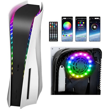 Rgb Led Light Strip kompatibel for Ps5, Led Strip med 7 farger gjør-det-selv-dekor kontrollert med app eller Ir-fjernkontroll