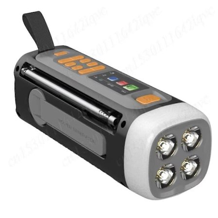 Bærbar FM-radio Genopladelig Nødradio Håndsvingradio med Lommelygte BT-højttaler Solradio til Nødsituationer