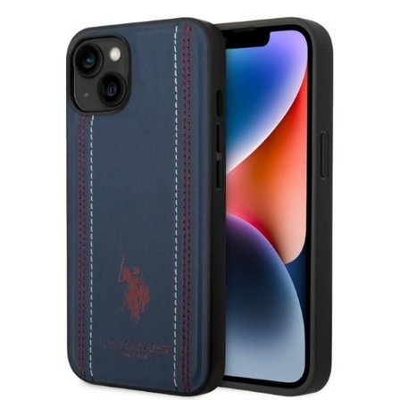US Polo USHCP14SPFAV iPhone 14 6,1" marineblå/marineblå Lædersøm