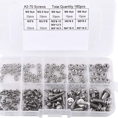 160 stycken brickmutter rund huvud M2 M2.5 M3 M4 M5 KLB
