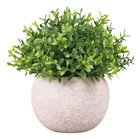Konstgjord växt inomhus, konstgjorda växter i plast med grå kruka konstgräsdekoration