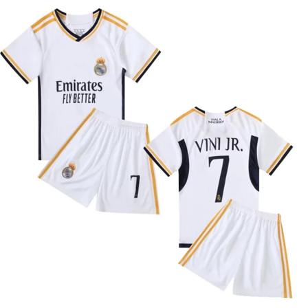 VINI JR No.7 Trøjesæt Real Madrid Træningstrøje Dragt til Børn Drenge Sæson 2023-24 Size 16