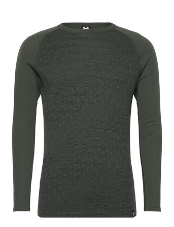 Geo Merino Wool Crew Green Bula