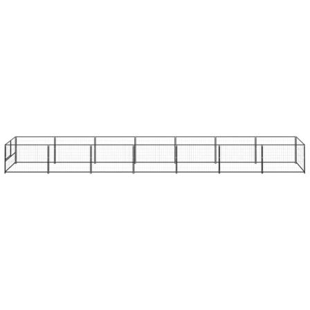 Vidaxl Hundgård Svart 7 M² Stål Svart
