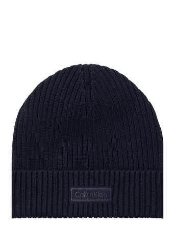 Calvin Klein | Patch Chunky Rib Cotton Beanie | ONE SIZE