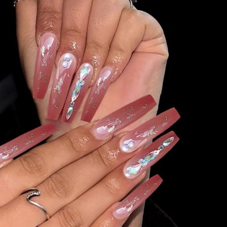 Mordely 24st/låda Butterfly Strasskista False Nails Wearable