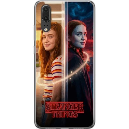 Kompatibelt Mobildeksel til Huawei P20 Delt portrett av Max Mayfield mellom hverdag og mørk parallellverden i Stranger Things-stil