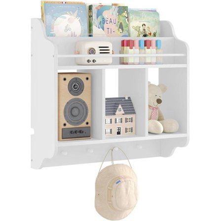 Rootz Flytande bokhylla för barn - Montessorihylla - Vägghylla för barn - E1 MDF - 60 cm x 57 cm x 20 cm