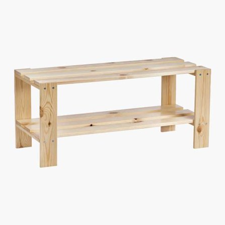 Skohylla i trä 2 hyllplan