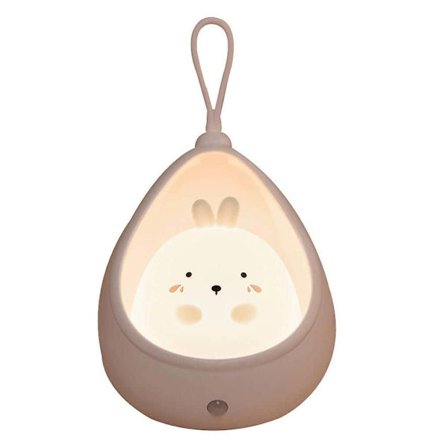 Human Body Induction Nattlampa, Sovrum Garderob Sängbord Silikon Nattlampa(Kanin-Rosa)