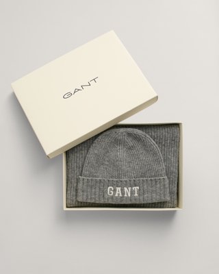 GANT - Gavesett med lue og skjerf til dame til dame grey melange