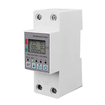 Tuya 63A 110V 220V WiFi Energimåler Kwh Måler Bryter Tidsfunksjon med Spenning Strøm og L