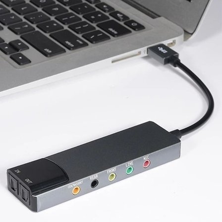 USB Lydkort 7.1 5.1 Kanal Eksternt Lydkort SPDIF Optisk til PC Computer Som vist