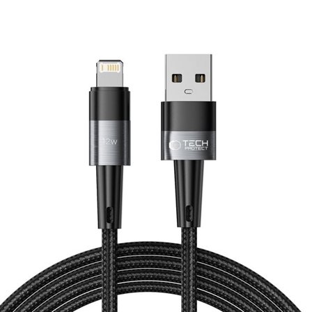 Tech-Protect UltraBoost Lightning / Lightning-kabel 12W 2,4A 2m - grå