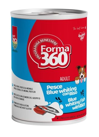 Pet360 Forma360 Cibo Umido Pesce Blue Whitening E Riso Per Cani