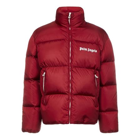 Palm Angels, Logo-Trim Padded Short Jacket Rood, Heren, Maat:S,streep