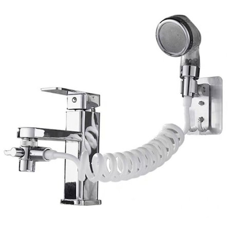 Kylpyhuoneen lavuaarin suihkupääsetti, kylpyhuoneen käsisuihku, teleskooppiletku, täydellinen hiustenpesuun tai altaan puhdistukseen (hana