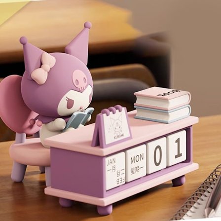 Sanrio Kuromi Pochacco Skrivebords Kalender Serie Ornamenter og Tablett