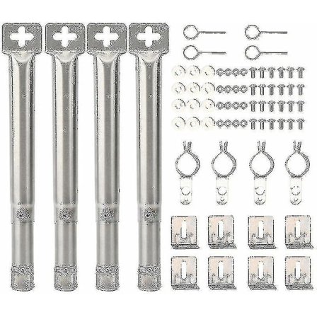 Universal justerbar gasgrill udskiftningsbrænder i rustfrit stål med lige rør, brænderør, 4 stk