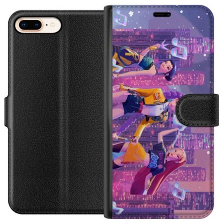 Yhteensopiva Lompakkokotelo Apple Apple iPhone 7 Plus Tulevaisuutta ennakoiva K-Pop Demon Hunters tyttöryhmän kuvitus neonkaupungin popkulttuurieste