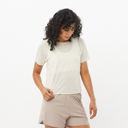 Salomon - T-Shirts Shkout Air Crop Ss Tee W - Icicle
