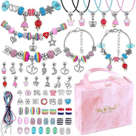 Tyttöjen korujen valmistussetti 5–13-vuotiaille, tee-se-itse rannekorulelu [JSR]