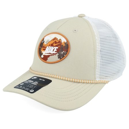 Nike - Beige trucker Cap - Kids Rise Cap Outdoor Khaki/Monarch Trucker @ Hatstore
