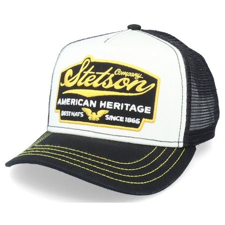 Stetson - Kids American Heritage White/Black Trucker Trucker Black Cap - @ Hatstore