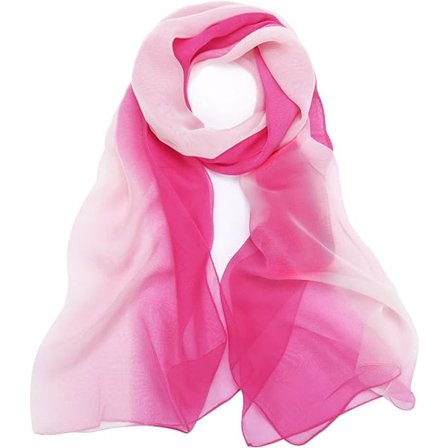 63"×20" Rosa Chiffonscarf för kvinnor - Dam Scarves Lätt, Ombre Chiffon Scarf Mjuk Lätt