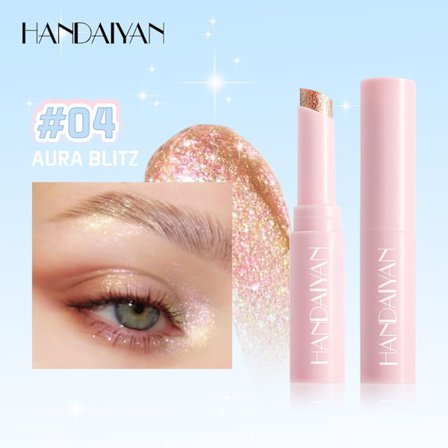 Jelly ögonskuggstift tunn tub 6 färger fint glitter HANDAIYAN delikat pärlemorskimrande jelly highlighter ögonskuggstift