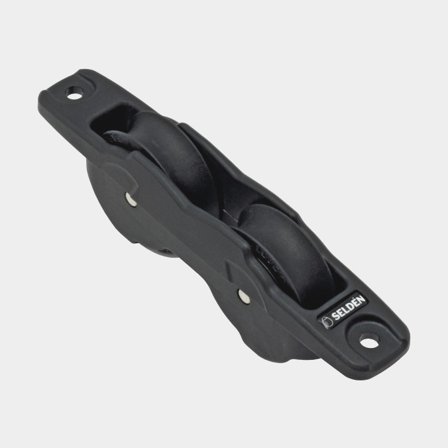 Poulie double Seldén BBB 40, montée à travers le pont, à roulement à billes, convient pour cordages Ø6 - 10 mm