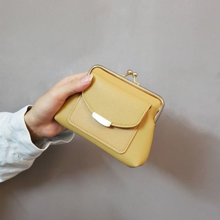 Minilås Clip Myntväska Nyckelväska GUL