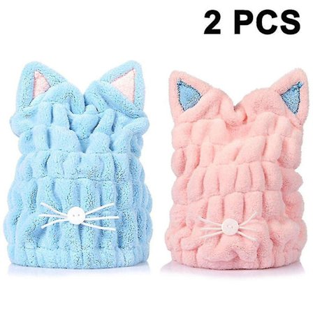 Justerbar Mikrofiber Hår-tørkehette 2-pakning