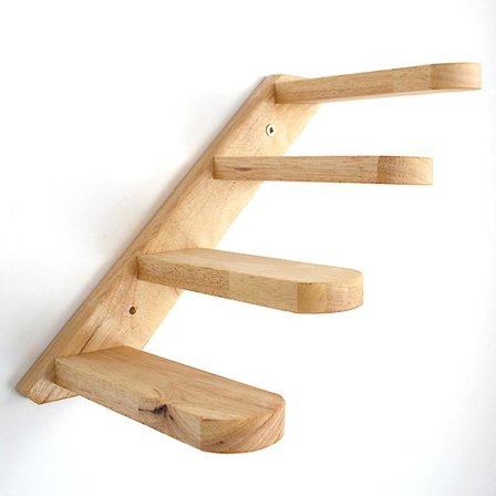 Trækatteklatrehylde med fire trin, vægmonteret kattehylde