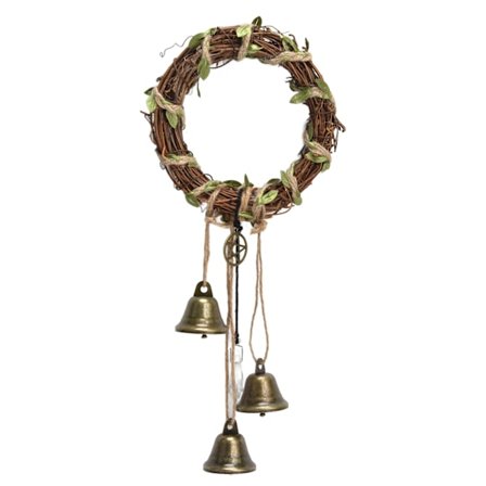 Rattan Ring Wind Chimes Dekorativ Vægophængsklokke til Hjemmebryllup