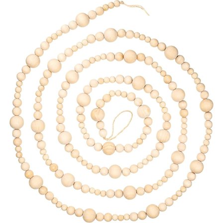10 Fod Træperler Girlande Rustik Bondehus Perle Træ Girlande Dekorativ Vægophæng Bønner (beige)