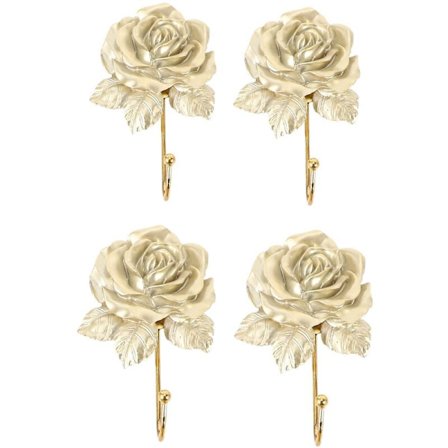 4 kpl seinälle asennettavaa vintage-vaaleanpunaista hattu- ja takkikoukkua, vaatteiden ripustin, kylpyhuonepyyhe, kulta