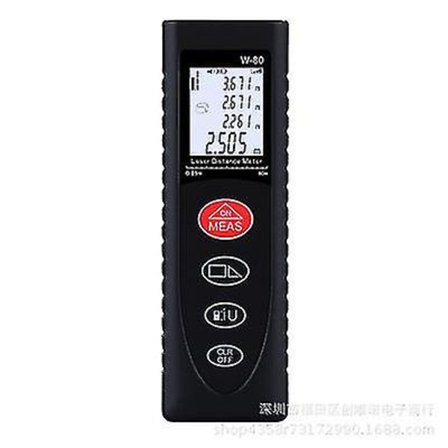 Laser afstandsmåler, bærbar lasermåleværktøj med baggrundsbelysning, afstandsmåling til volumen/areal/pythagoras Batterier inkluderet (60m)