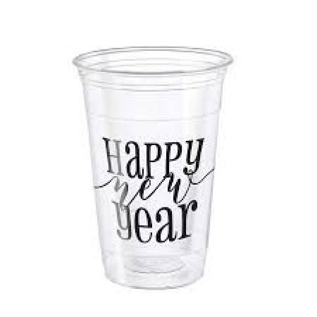 Store krus til nytår gennemsigtige 8-pak