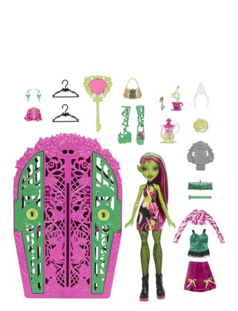 Skulltimate Secrets Garden Mysteries Playset, Venus Mcflytrap Doll With 19+ Surprises Patterned Monster High