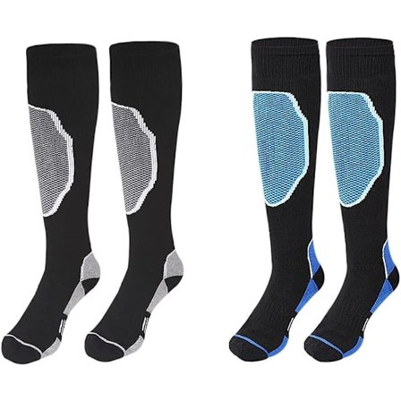2 par Ski Sokker Mænd Høj Ydeevne Vinter Varme Snowboard Sokker Lange Termiske Sports Sokker Tykke Åndbare til Ski, Skøjteløb, Trekking