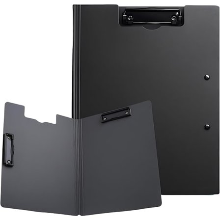 2 stk A4 sammenleggbar klipsmappe, A4 mappe med horisontale og vertikale dobbeltklips, metallklips for kontor, medisinsk felt, skole